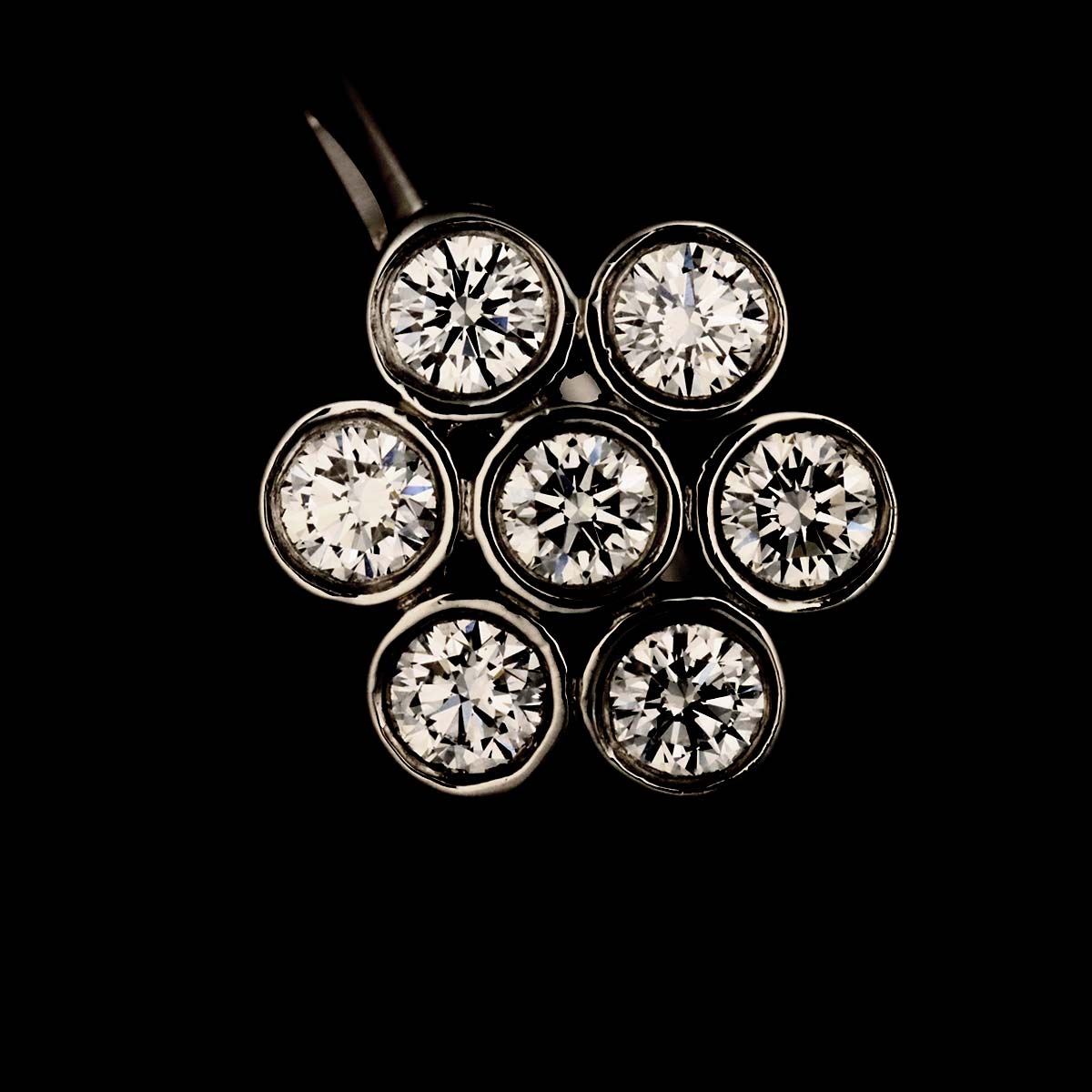 Garden Flower Diamond Ring Platinum size5.25-5.5(US)