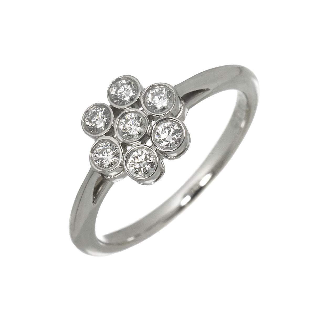 Garden Flower Diamond Ring Platinum size5.25-5.5(US)