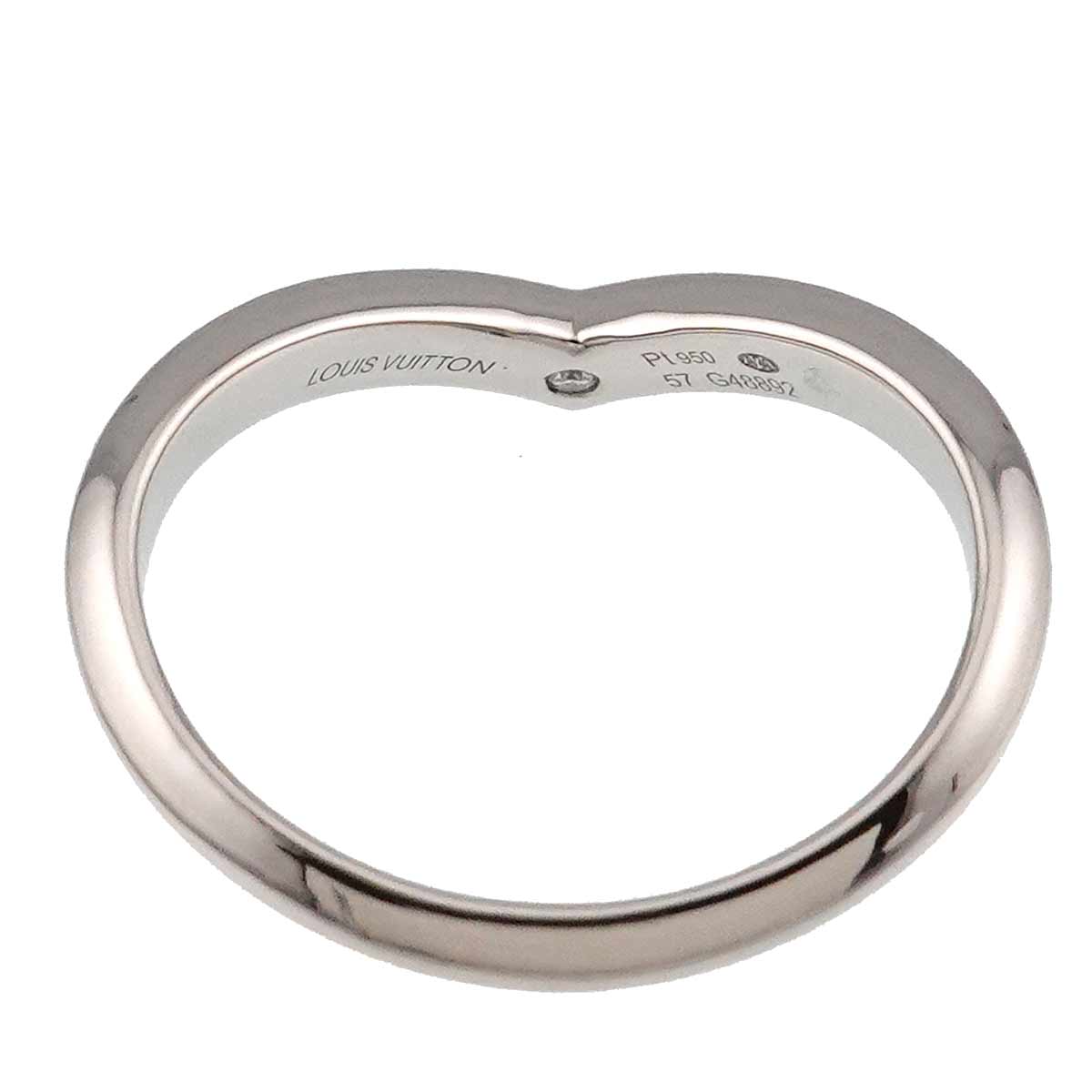 V Diamond Ring Pt Platinum size57 7.75-8(US)
