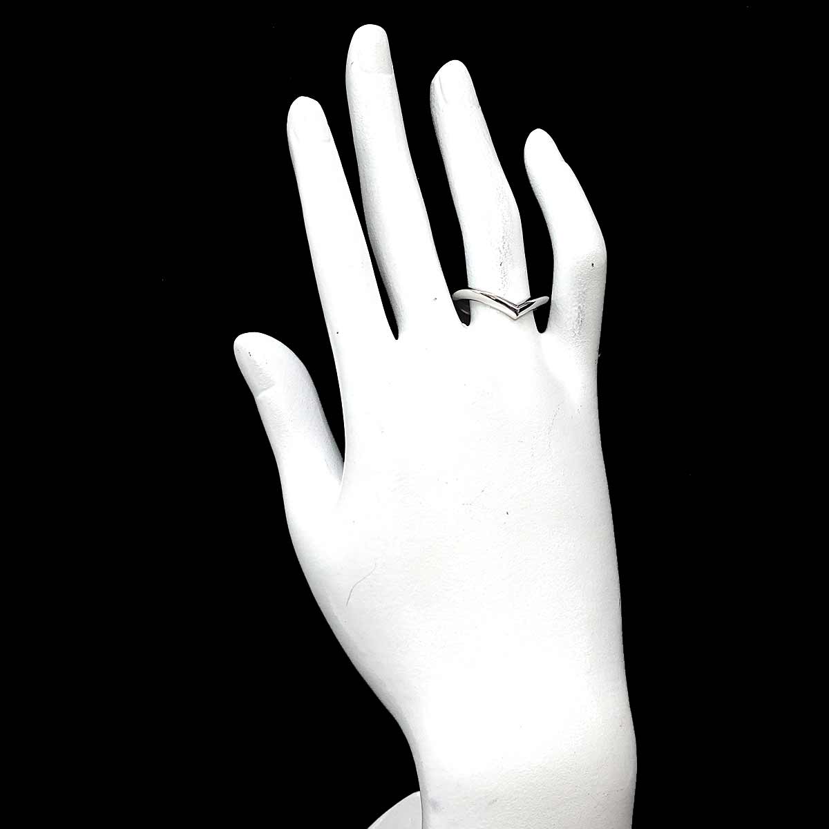 V Diamond Ring Pt Platinum size57 7.75-8(US)