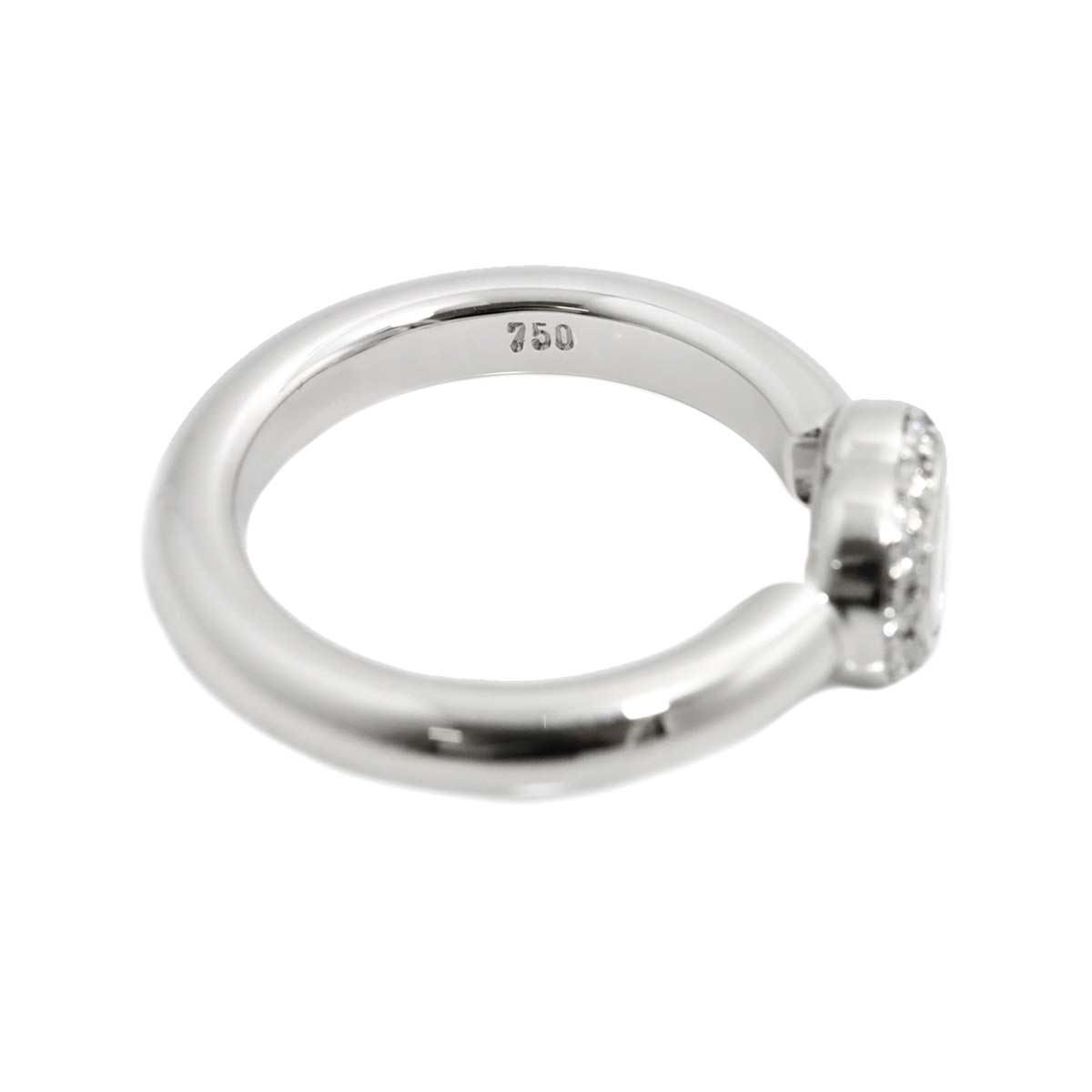 Happy Diamond Heart Ring 18K White Gold 750 Size5.25-5.5(US)