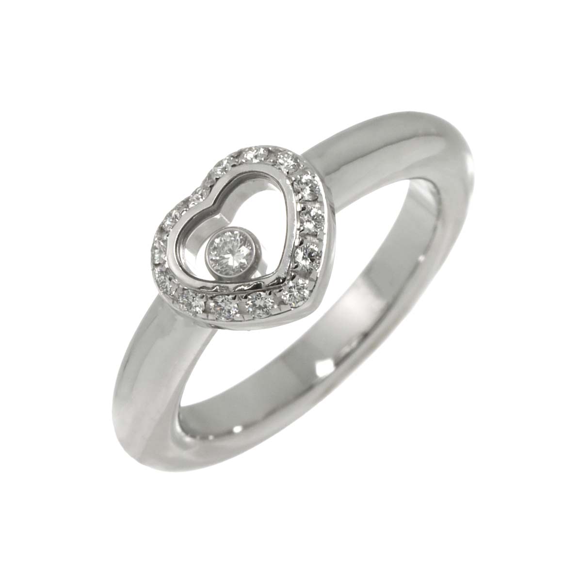 Happy Diamond Heart Ring 18K White Gold 750 Size5.25-5.5(US)