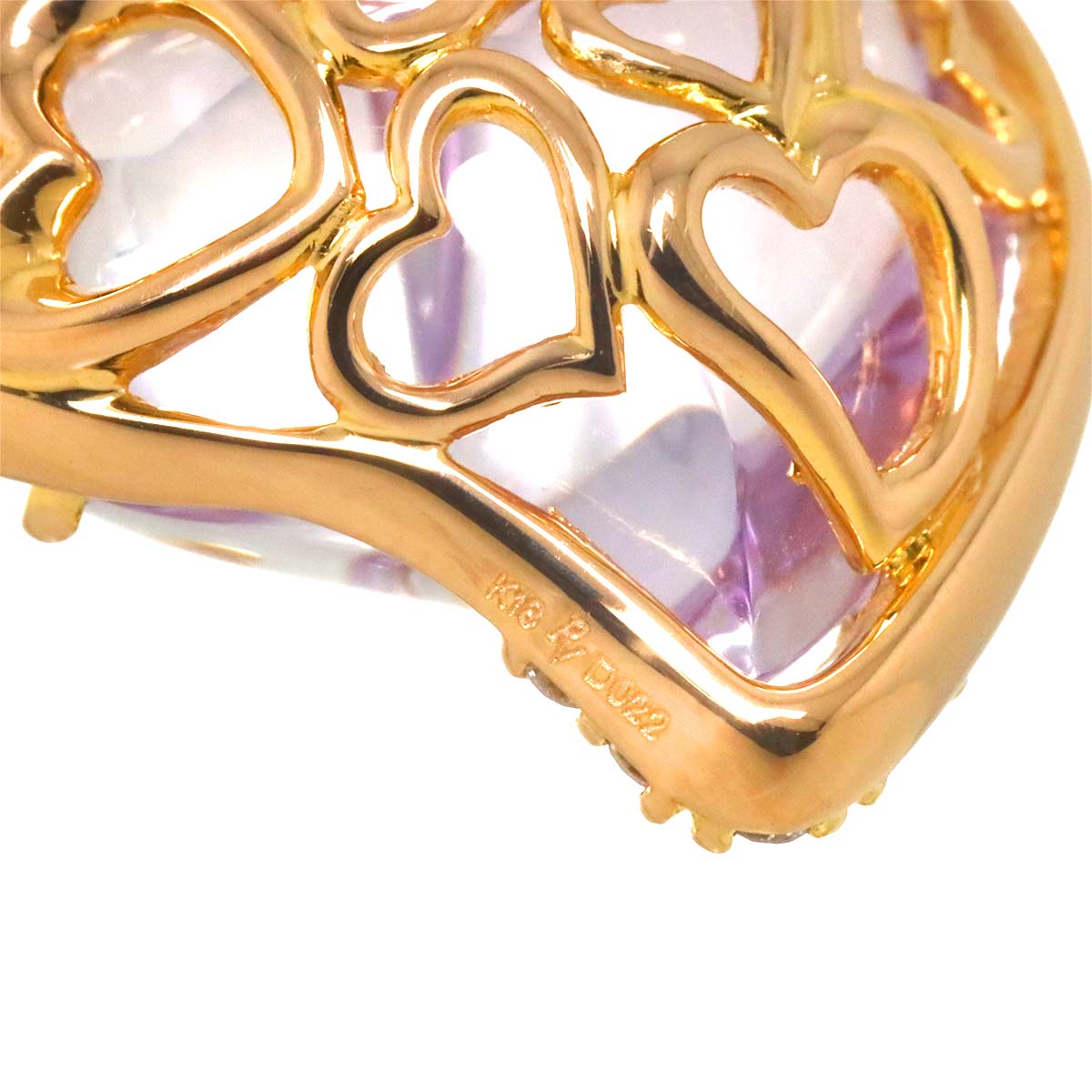 Amethyst Diamond 0.22ct Necklace 18K PG 750