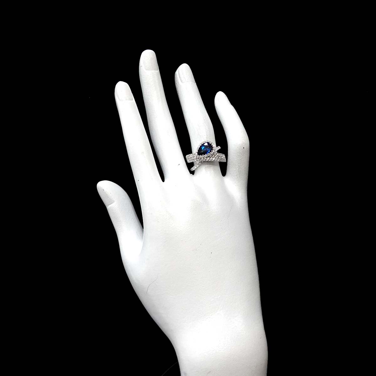 Sapphire 1.60ct Diamond 0.99ct Ring 18K White Gold 750 6.25-6.5 (US)