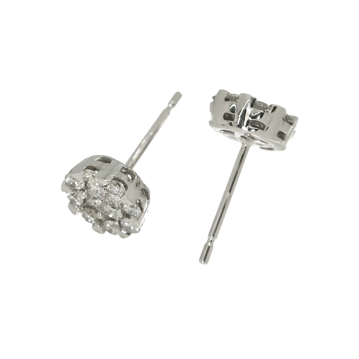 Diamond 0.50ct Earrings Pierced 18K K18 WG 750