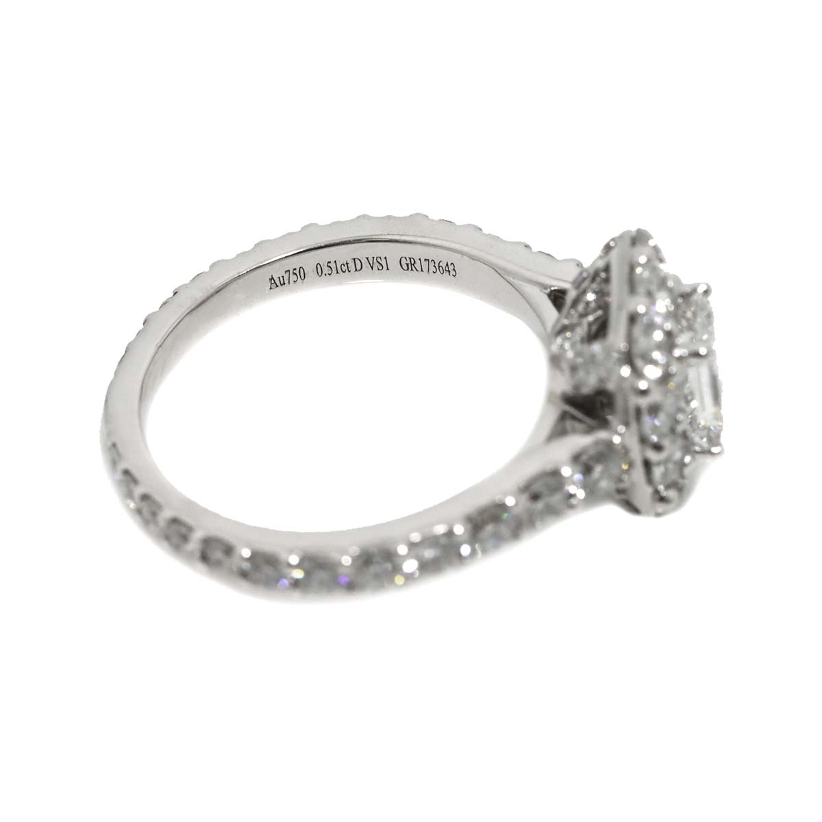 Icon Diamond 0.51ct D/VS1 Ring 18K WG 750 4(US)