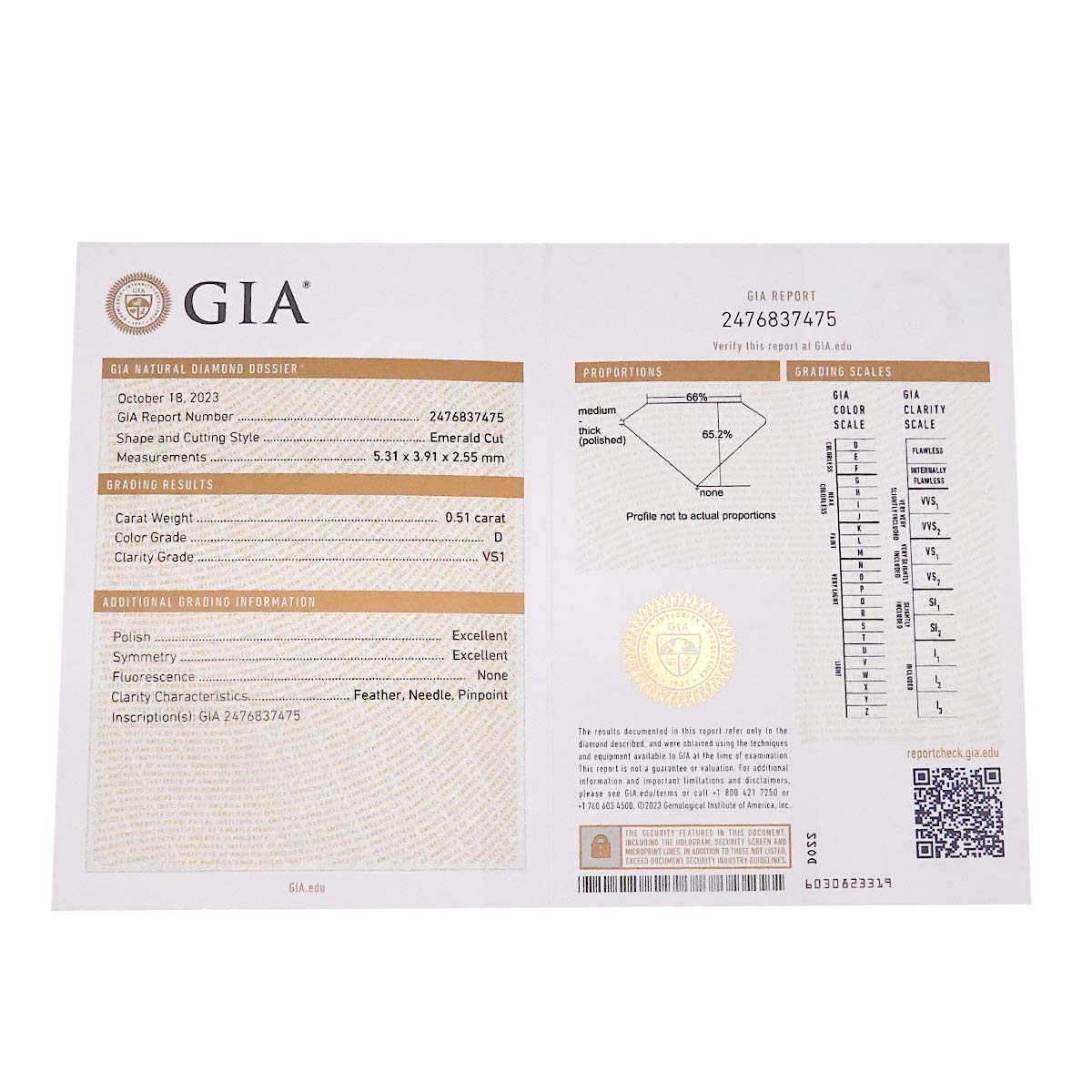 Icon Diamond 0.51ct D/VS1 Ring 18K WG 750 4(US)