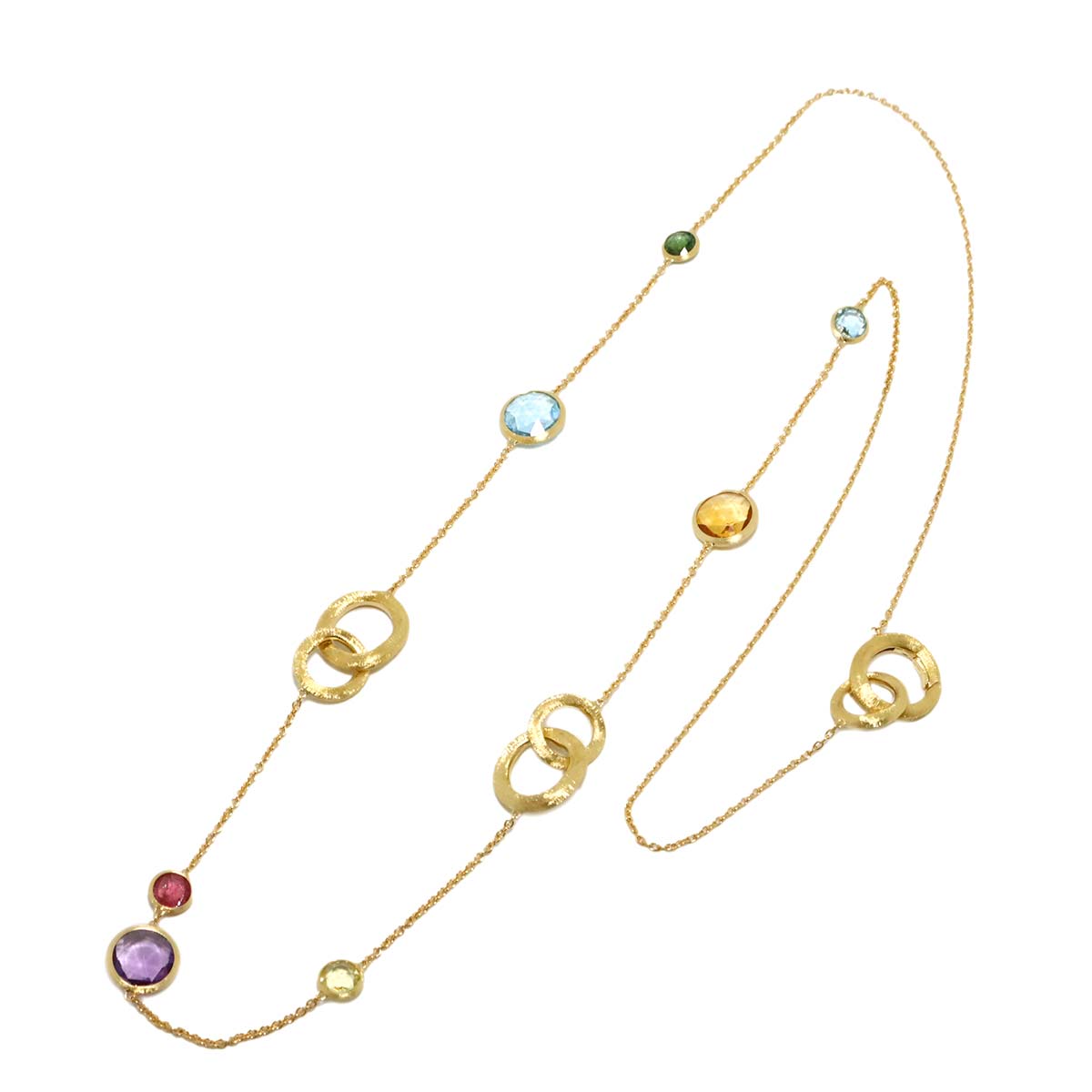MARCO BICEGO Multi Stone Necklace 18K Yellow Gold 750