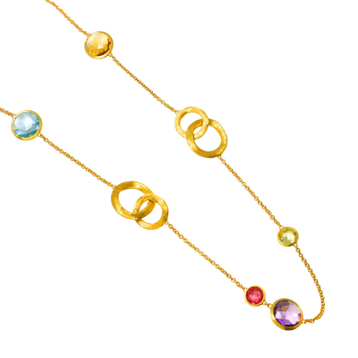 MARCO BICEGO Multi Stone Necklace 18K Yellow Gold 750