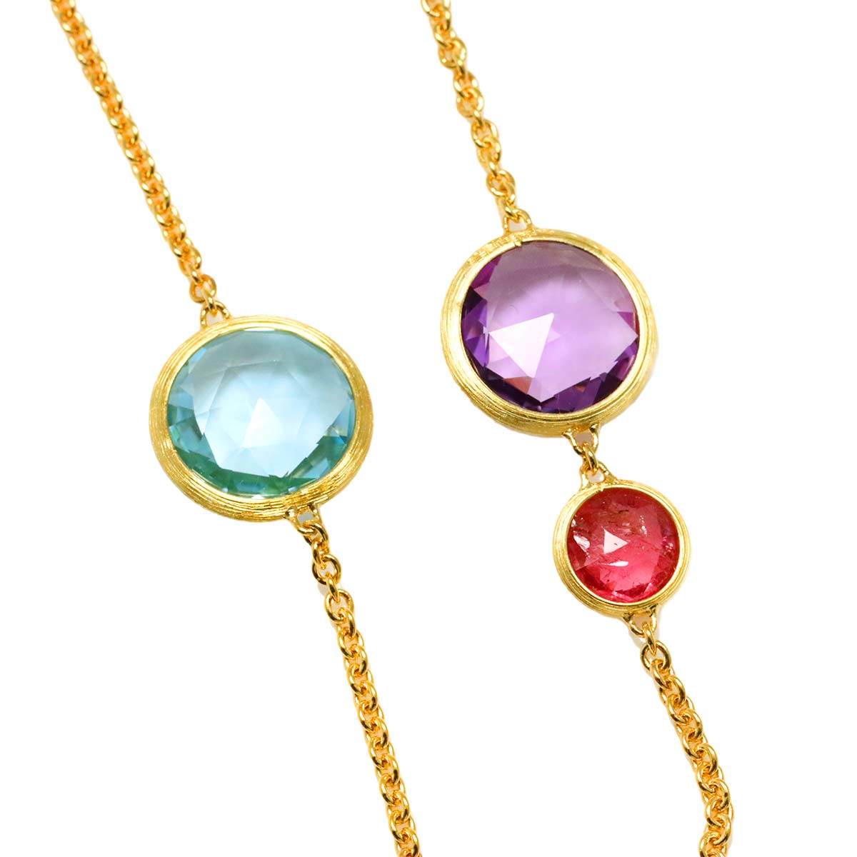 MARCO BICEGO Multi Stone Necklace 18K Yellow Gold 750