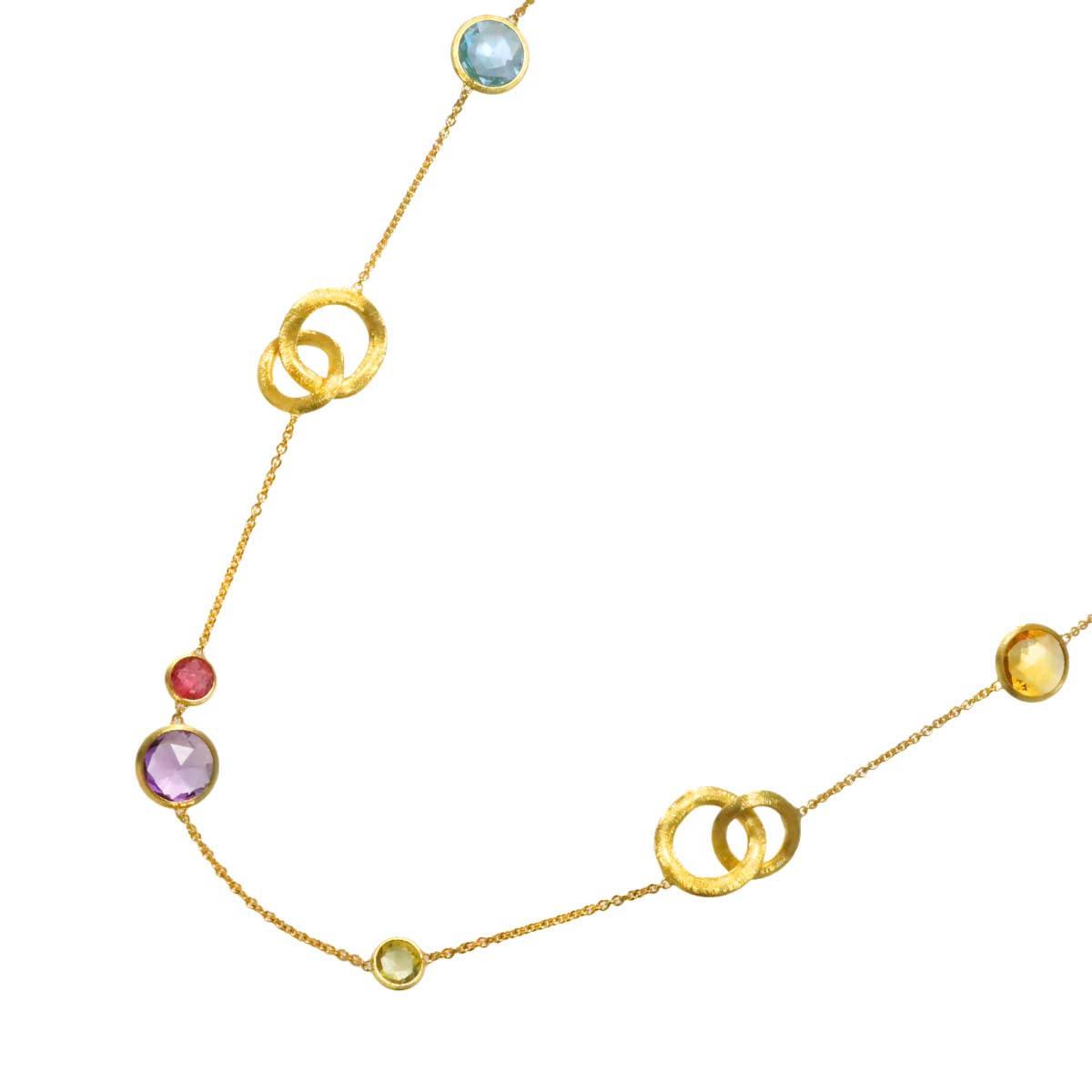 MARCO BICEGO Multi Stone Necklace 18K Yellow Gold 750