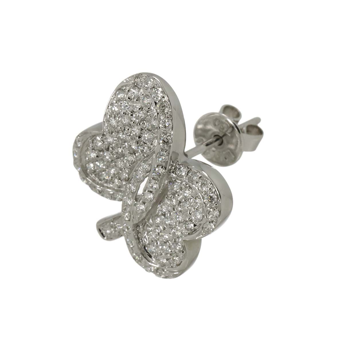 Diamond 0.40ct Earring Pierced 18K K18 WG 750 One Piece only