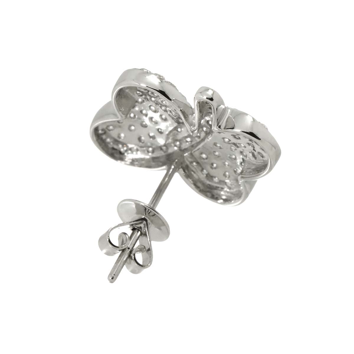 Diamond 0.40ct Earring Pierced 18K K18 WG 750 One Piece only