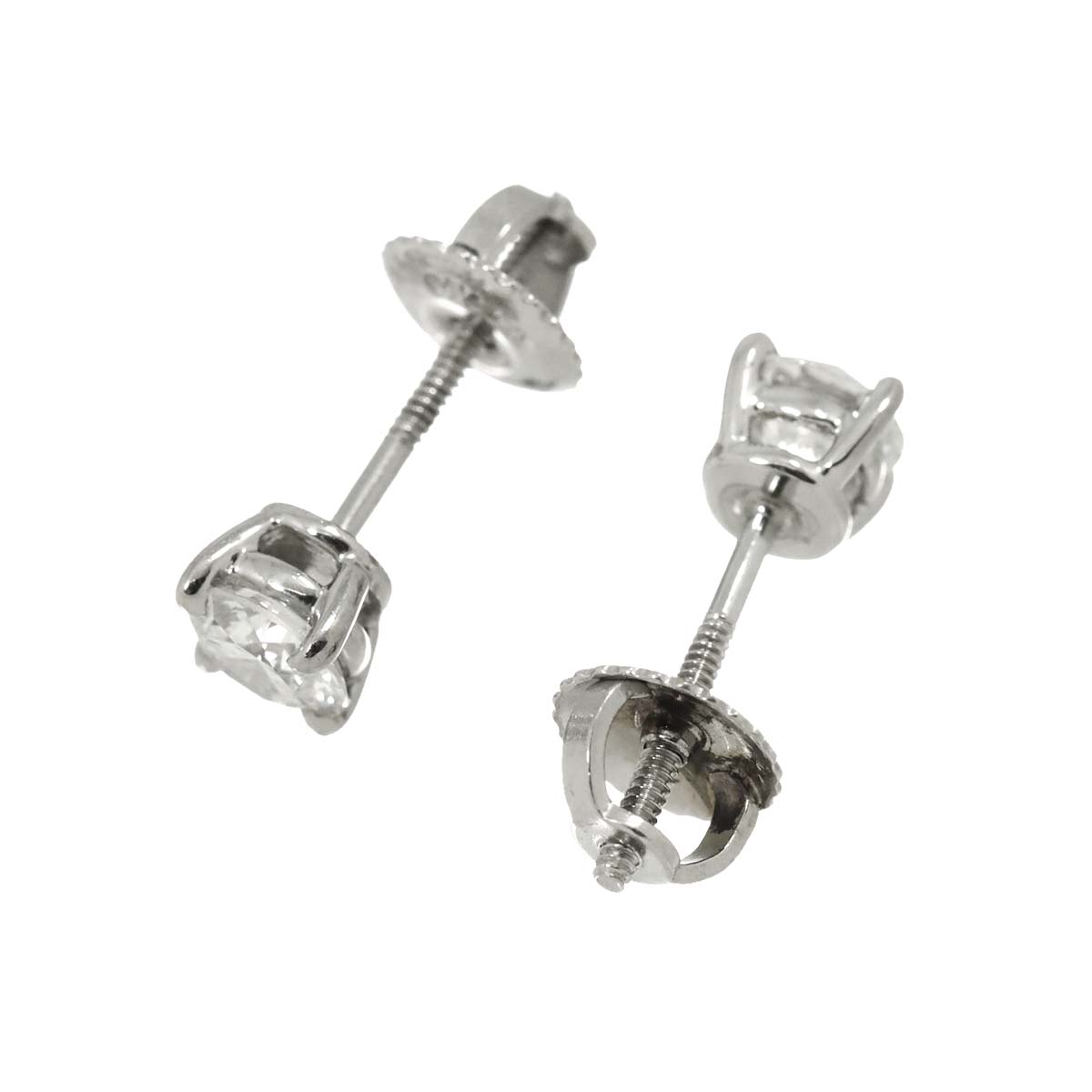 Diamond 0.35ctx2 F/VS1/3EX-EX Earrings Pierced Pt