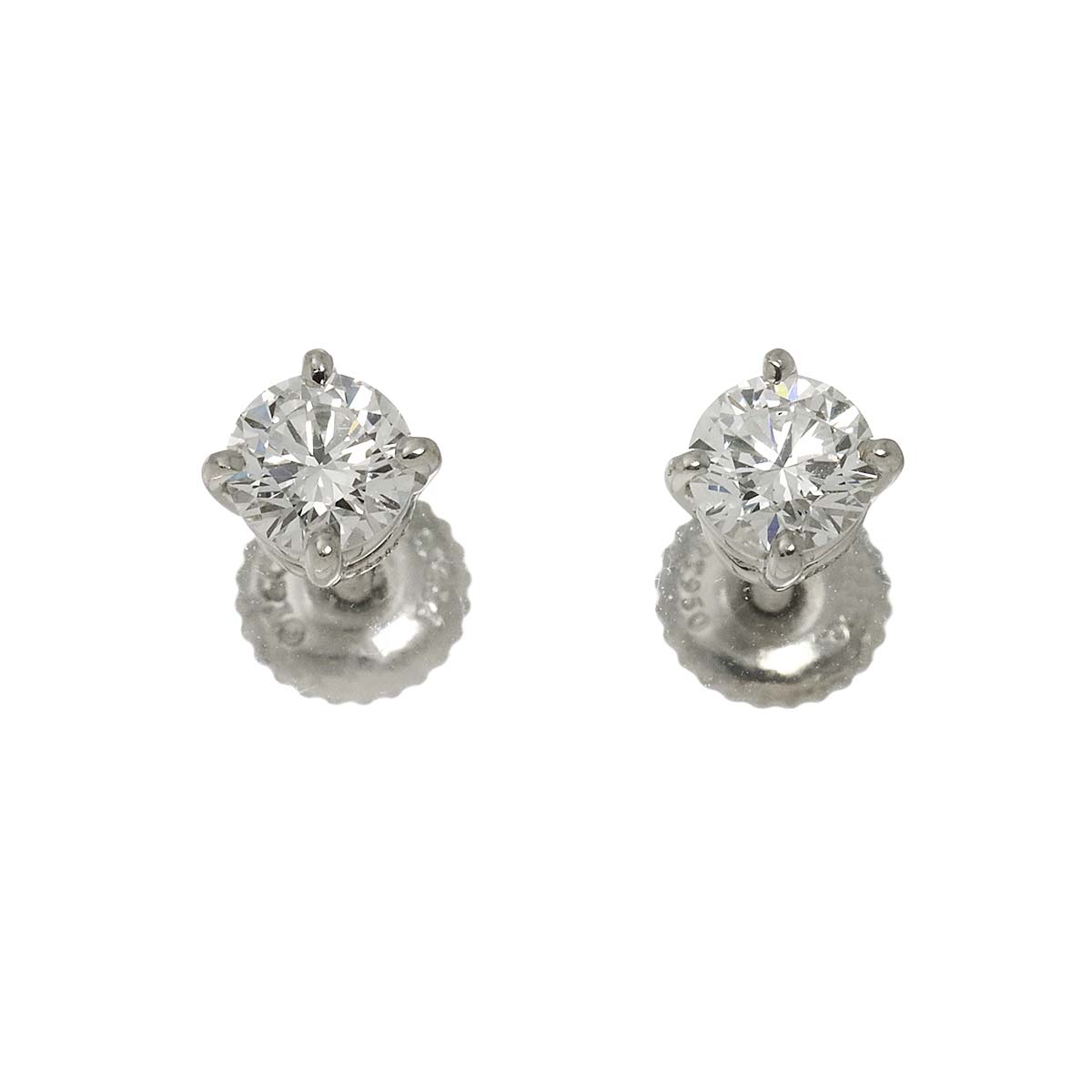Diamond 0.35ctx2 F/VS1/3EX-EX Earrings Pierced Pt