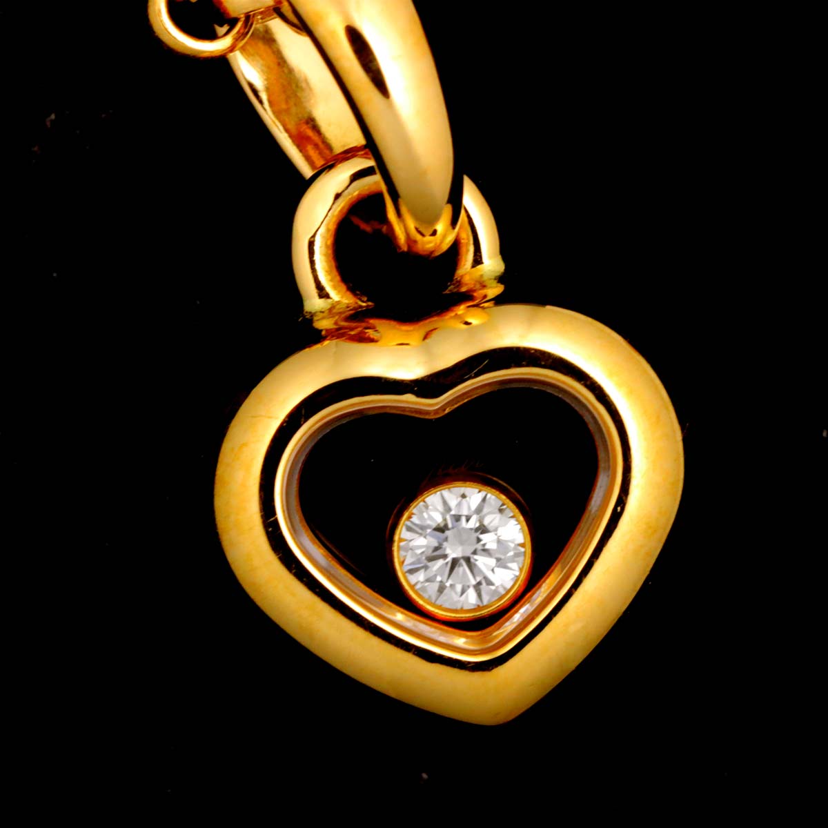 Happy Diamond Heart Necklace 18K Yellow Gold 750
