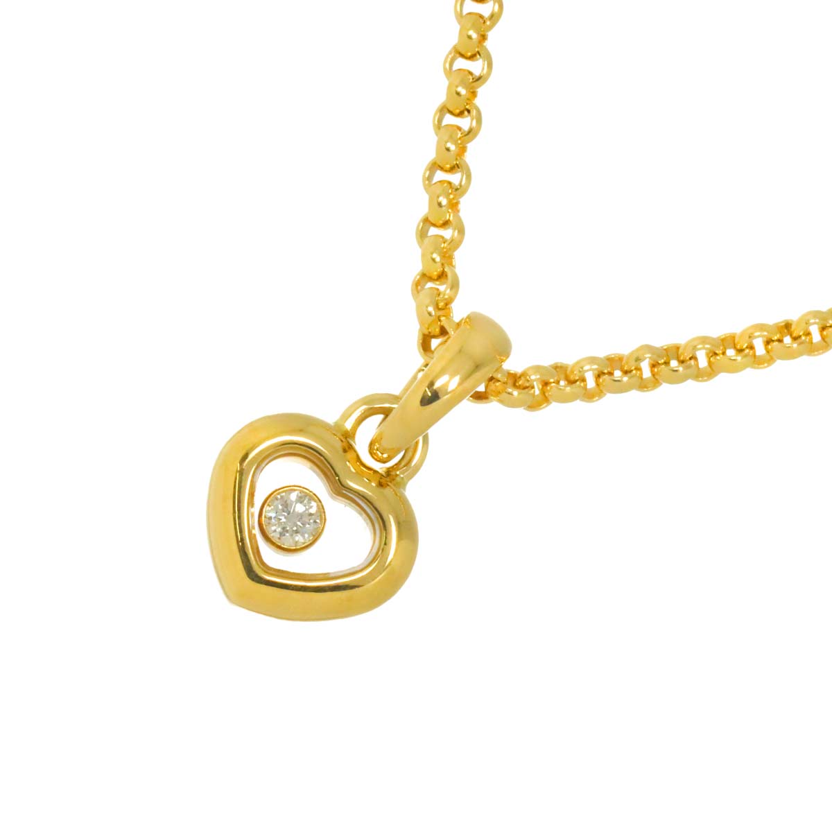Happy Diamond Heart Necklace 18K Yellow Gold 750