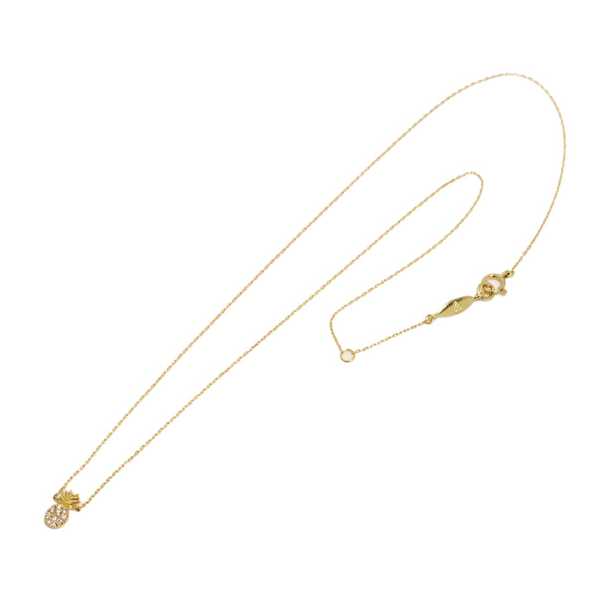 pineapple Diamond 0.06ct Necklace 18K Yellow Gold 750
