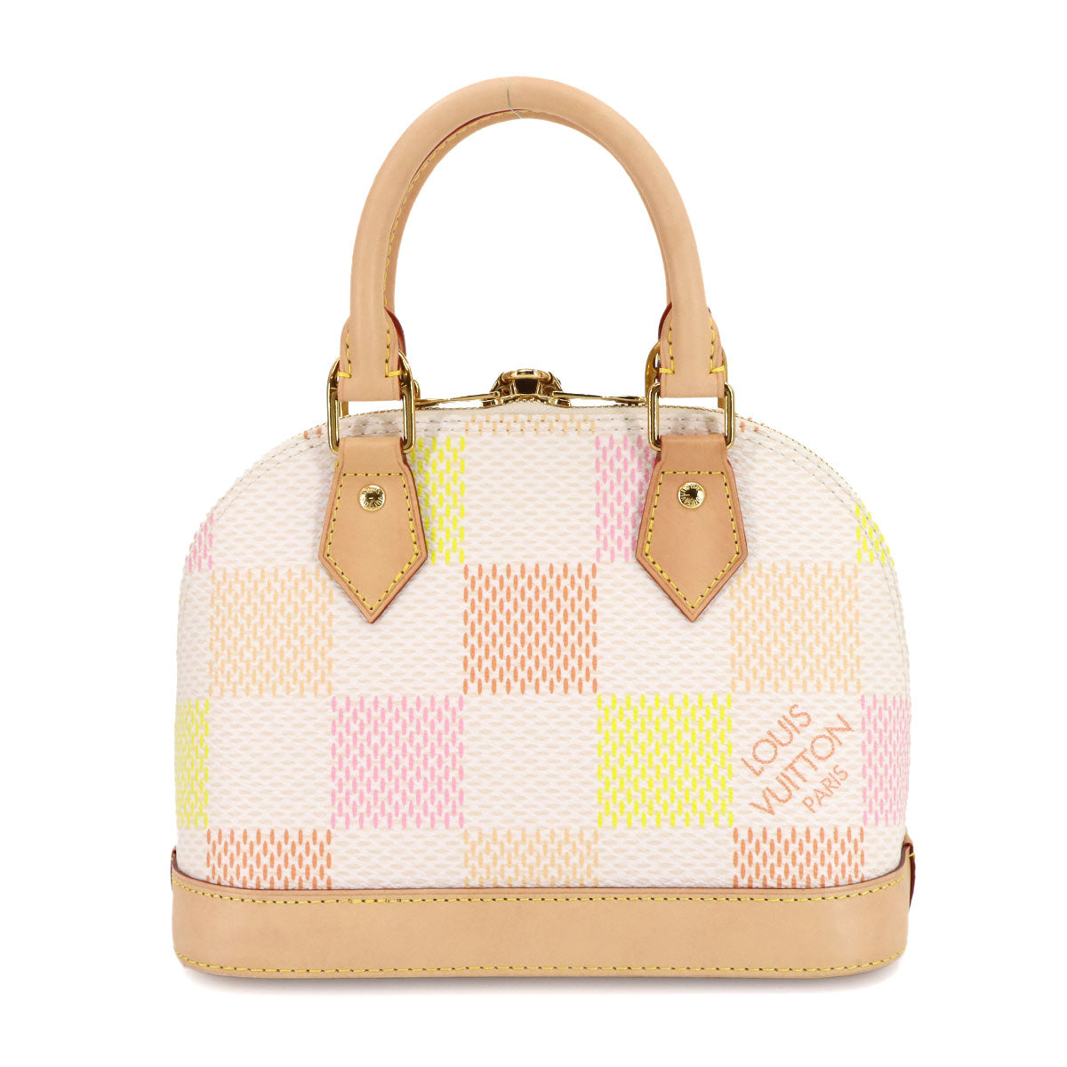 Damier Azur Alma BB Hand Shoulder Bag Peach N40516