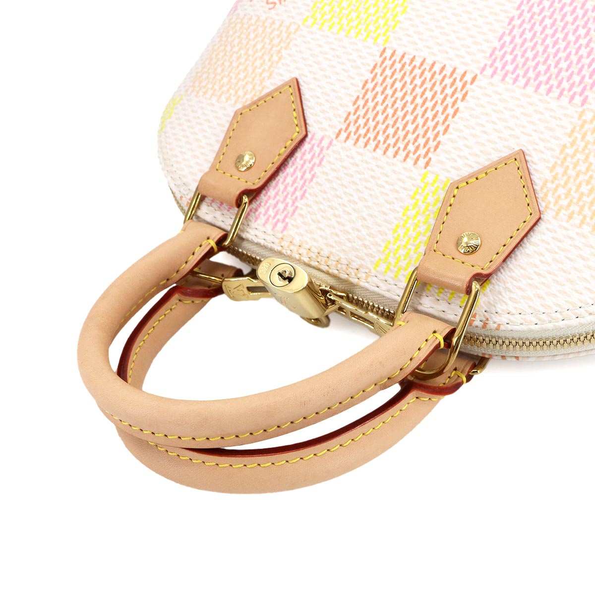 Damier Azur Alma BB Hand Shoulder Bag Peach N40516