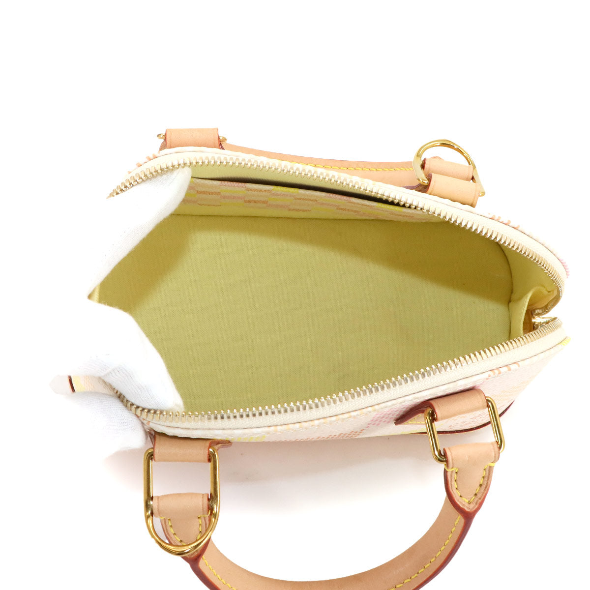 Damier Azur Alma BB Hand Shoulder Bag Peach N40516