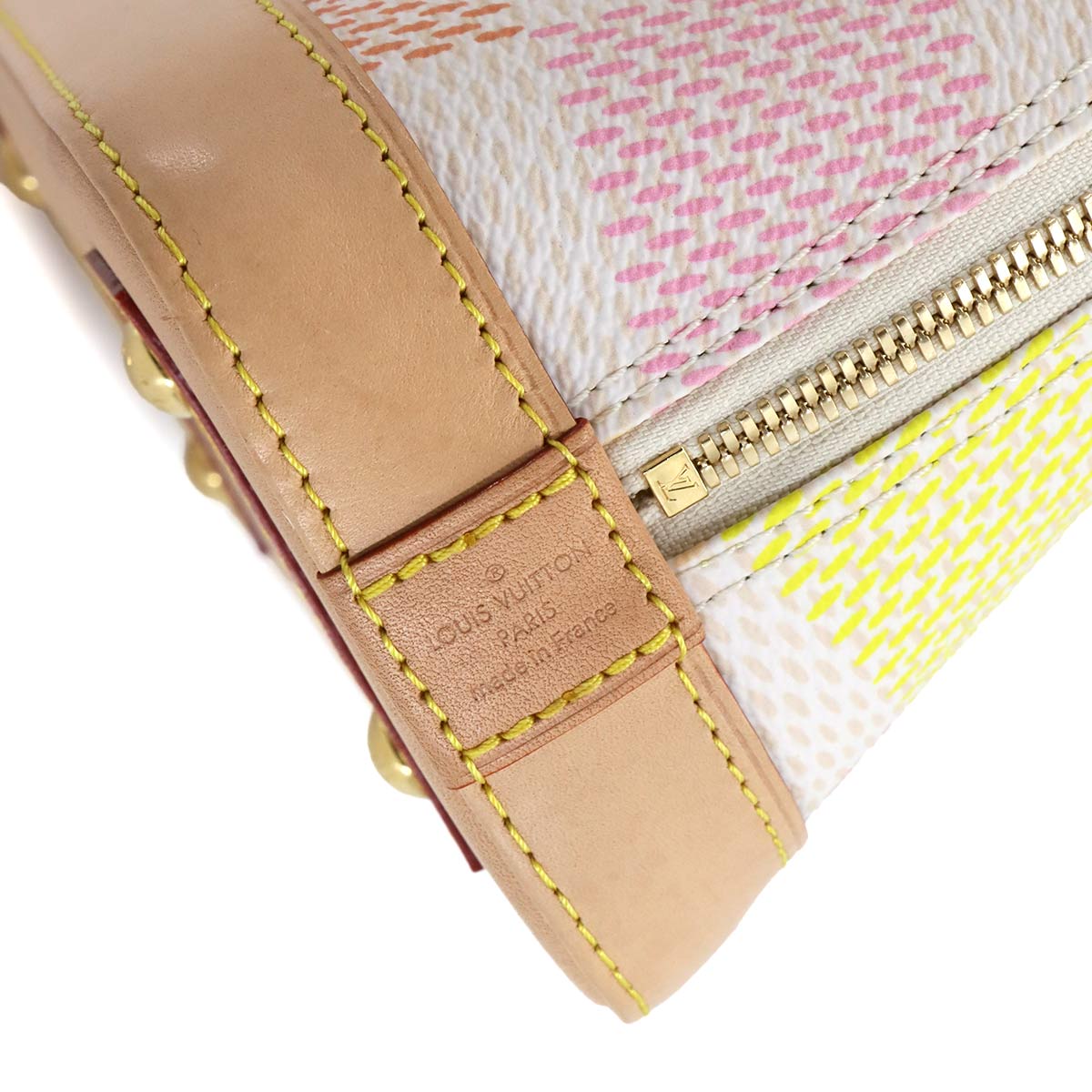 Damier Azur Alma BB Hand Shoulder Bag Peach N40516