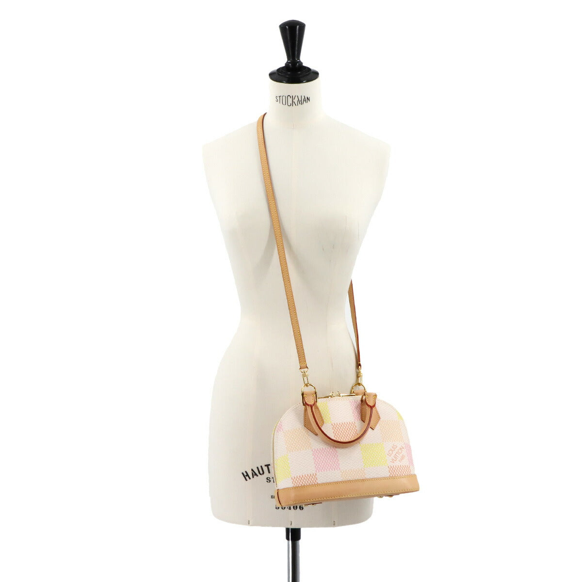 Damier Azur Alma BB Hand Shoulder Bag Peach N40516