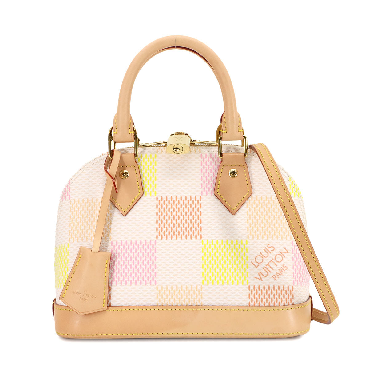 Damier Azur Alma BB Hand Shoulder Bag Peach N40516