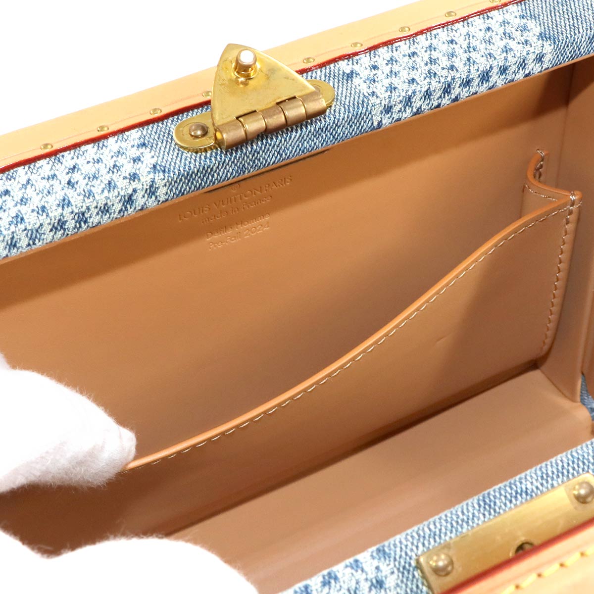 Damier Denim 3D Handle Trunk Hand Shoulder Bag N40626