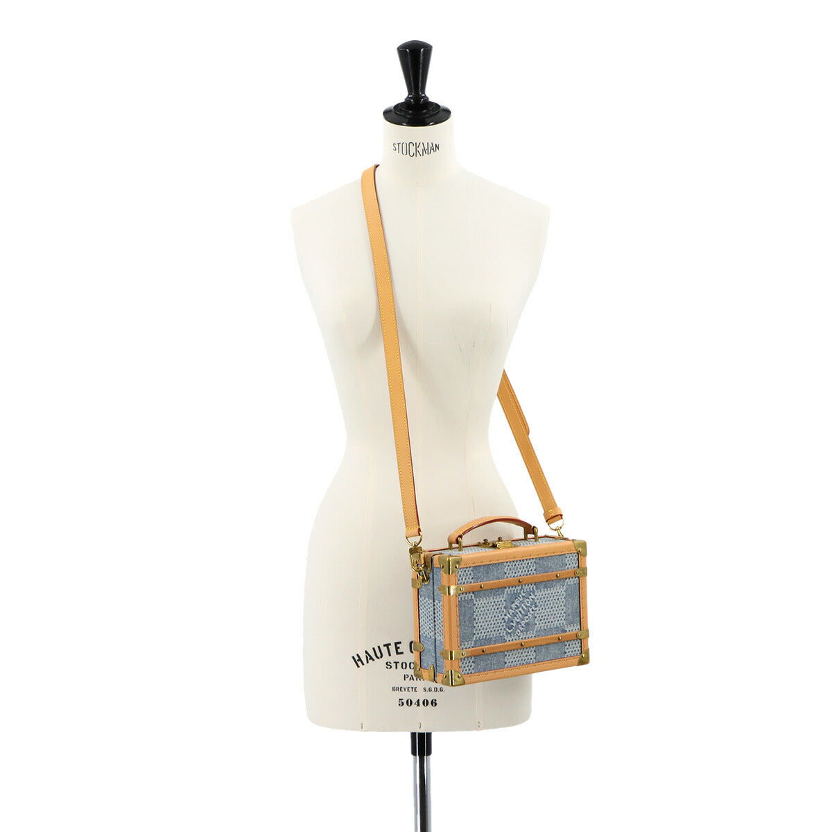 Damier Denim 3D Handle Trunk Hand Shoulder Bag N40626