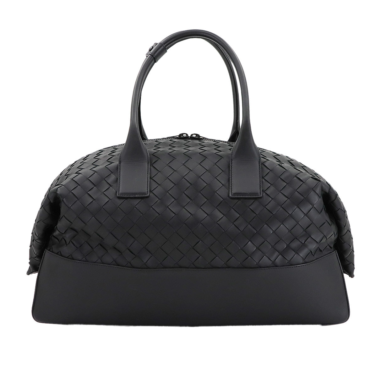 Intrecciato Boston Bag Leather Black Purse