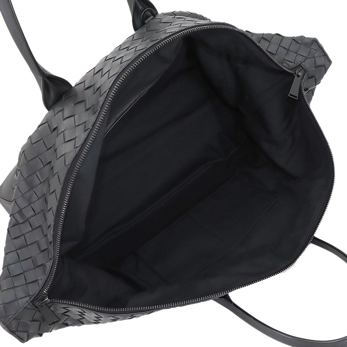 Intrecciato Boston Bag Leather Black Purse