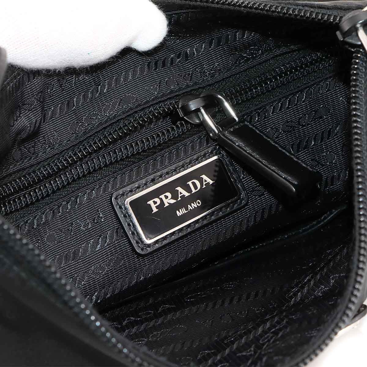 Shoulder Bag Nylon Saffiano Leather Nero Black 2VH124 Purse