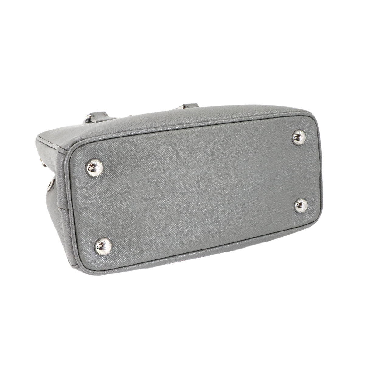 Galleria Mini Hand Shoulder Bag Saffiano Leather Gray 1BA296