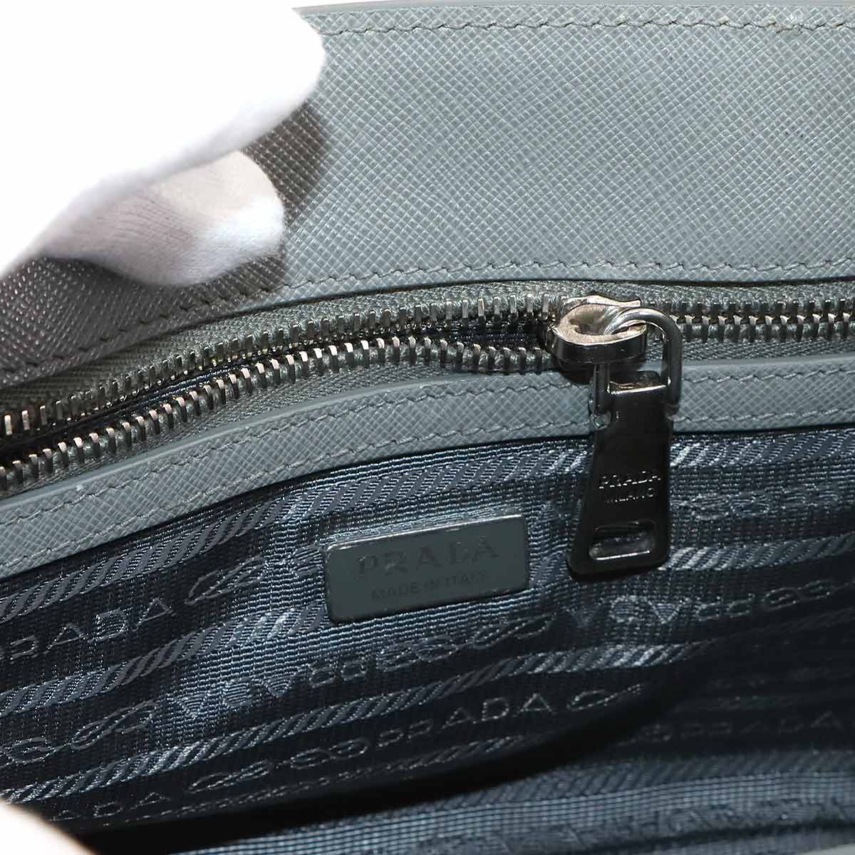 Galleria Mini Hand Shoulder Bag Saffiano Leather Gray 1BA296