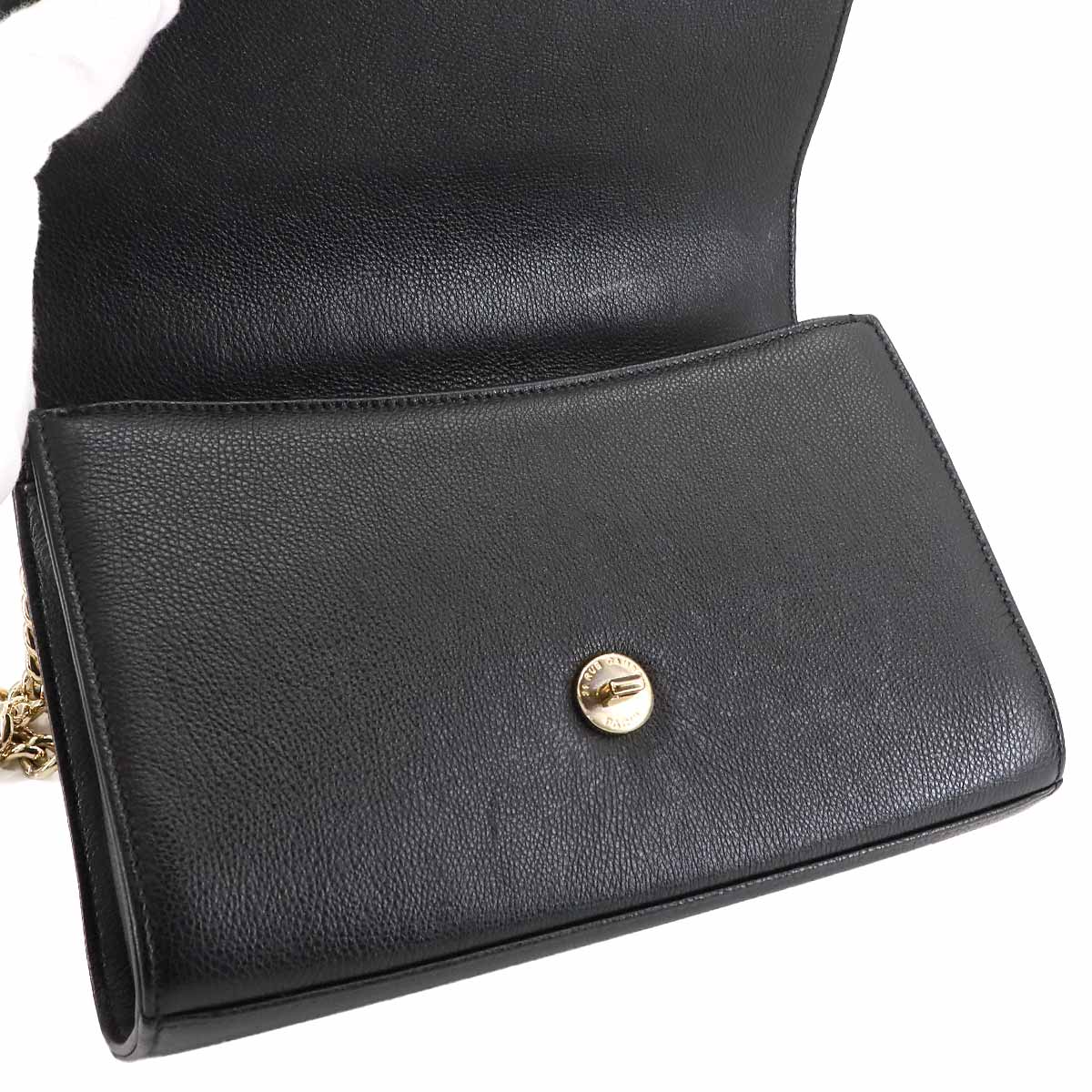 Matelasse Click Label Hand Shoulder Bag Leather Black A93701