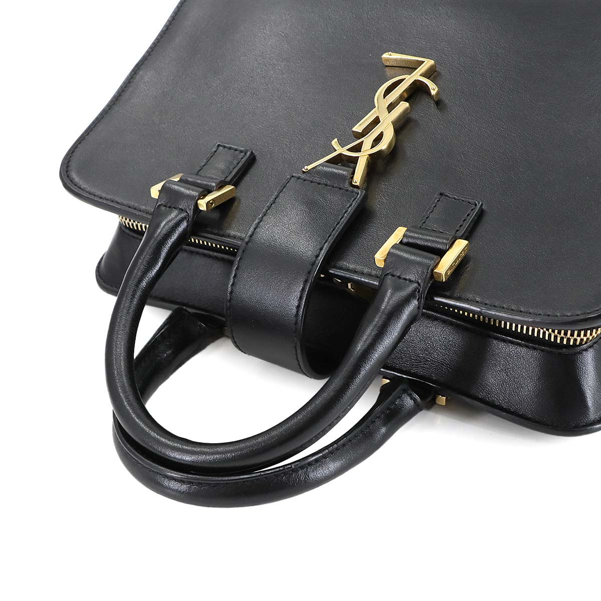 Baby Cabas Hand Shoulder Bag Leather Black 472466