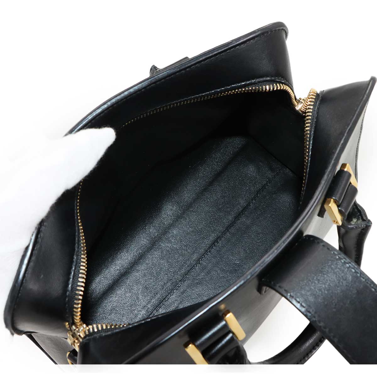 Baby Cabas Hand Shoulder Bag Leather Black 472466