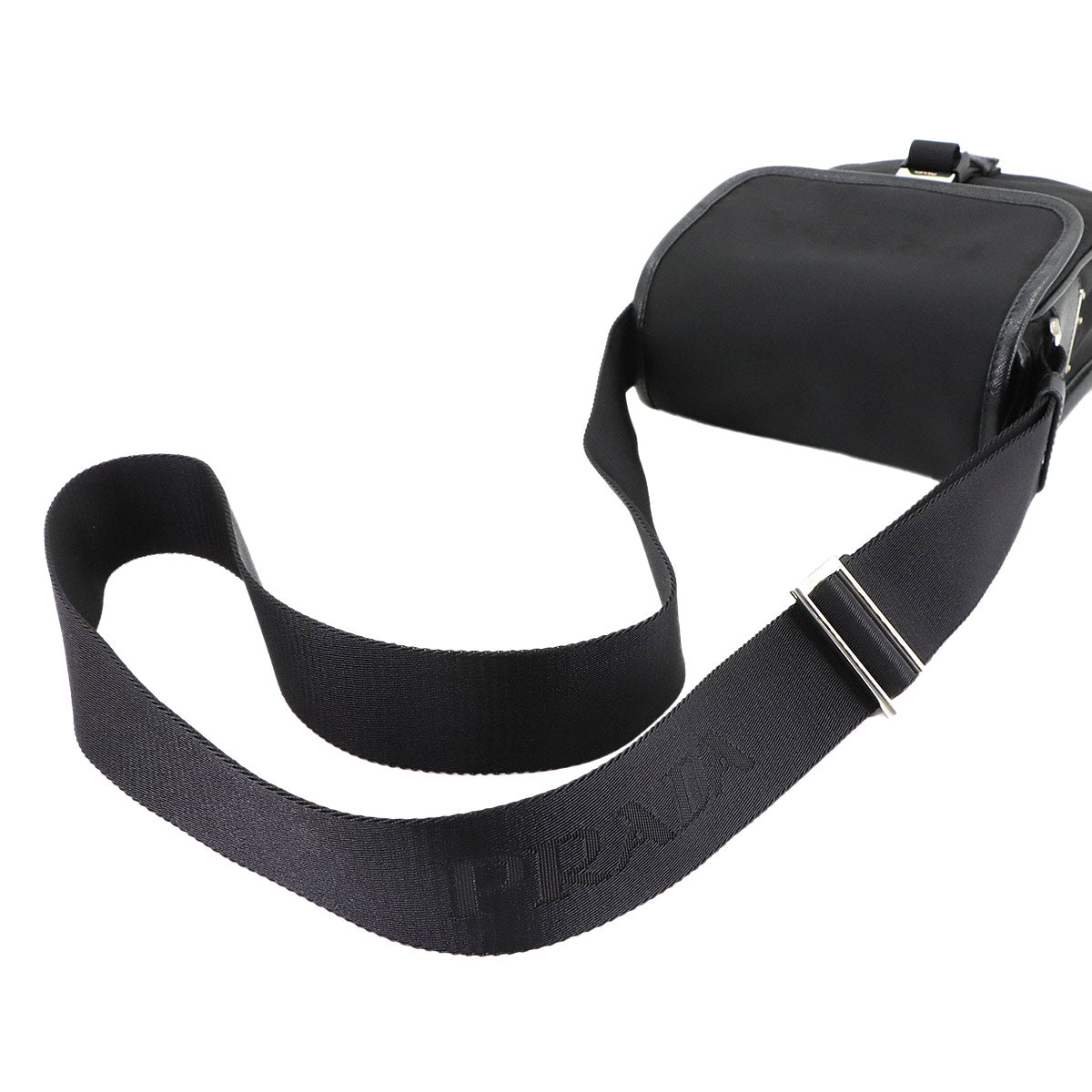Shoulder Bag Nylon Saffiano Leather Nero Black 2VD028 Purse