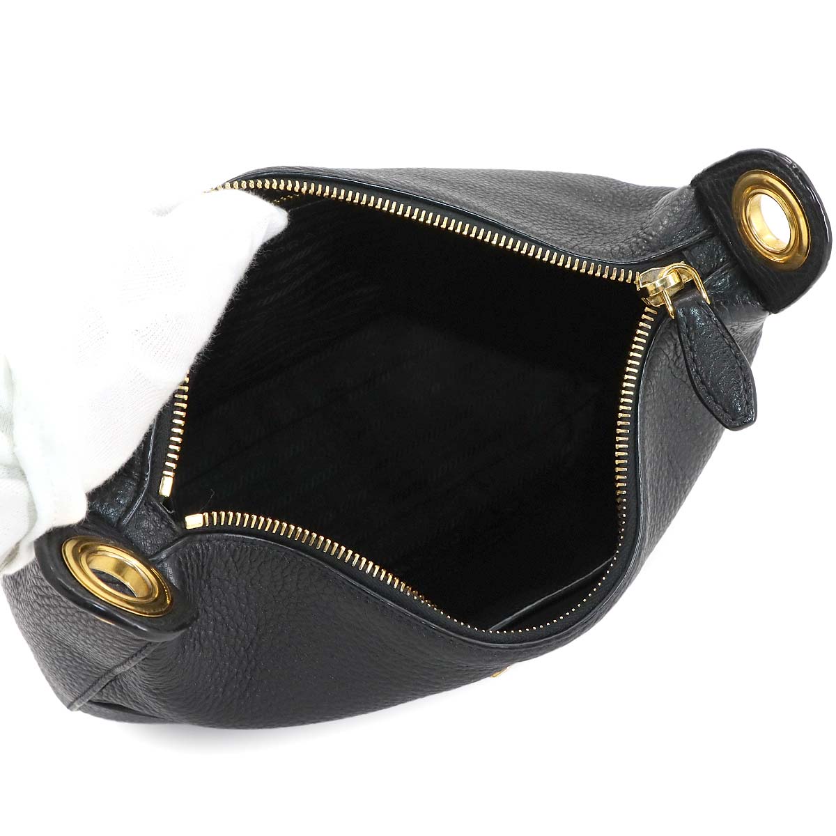 Shoulder Bag Leather Nero Black 1BC052 Purse