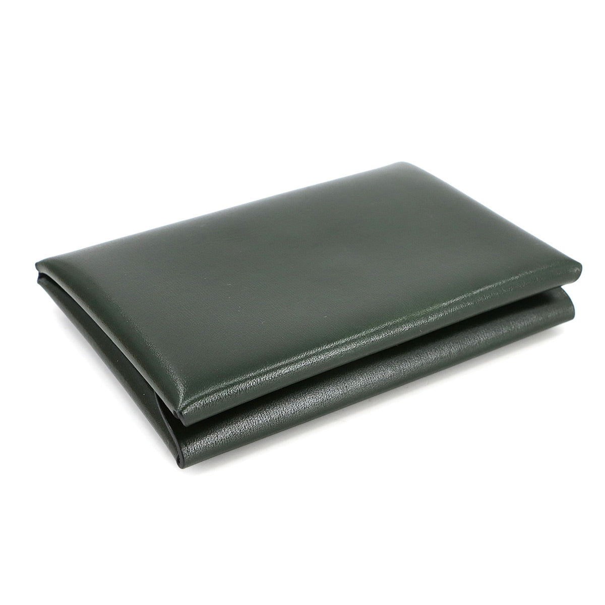 Calvi Duo Card Case Box Calf Vert Fonce W