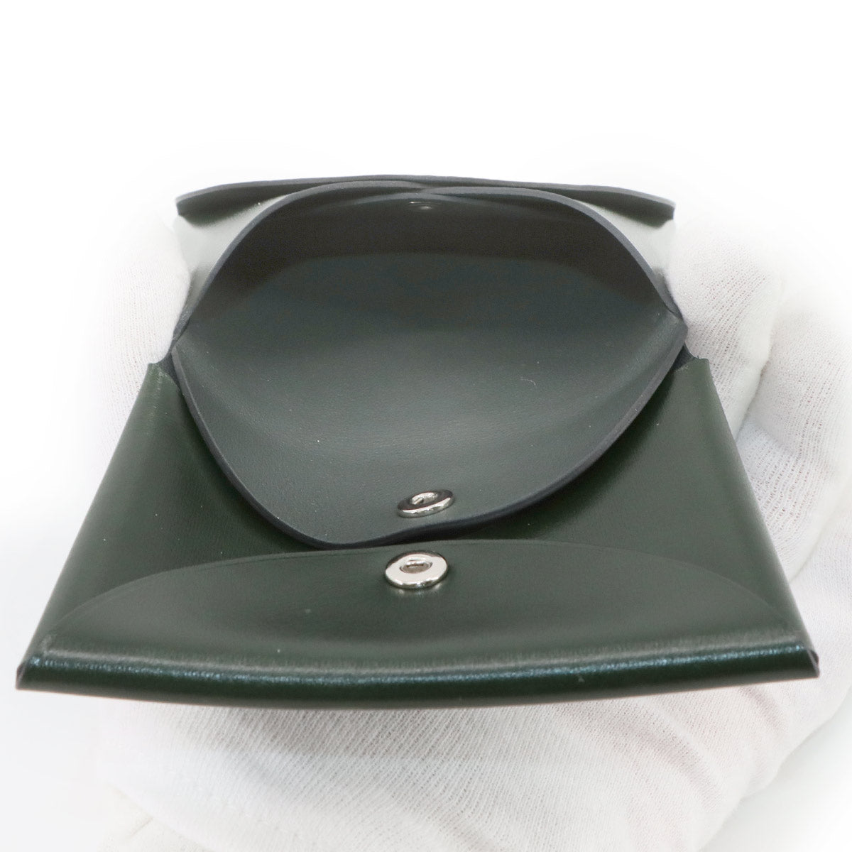 Calvi Duo Card Case Box Calf Vert Fonce W