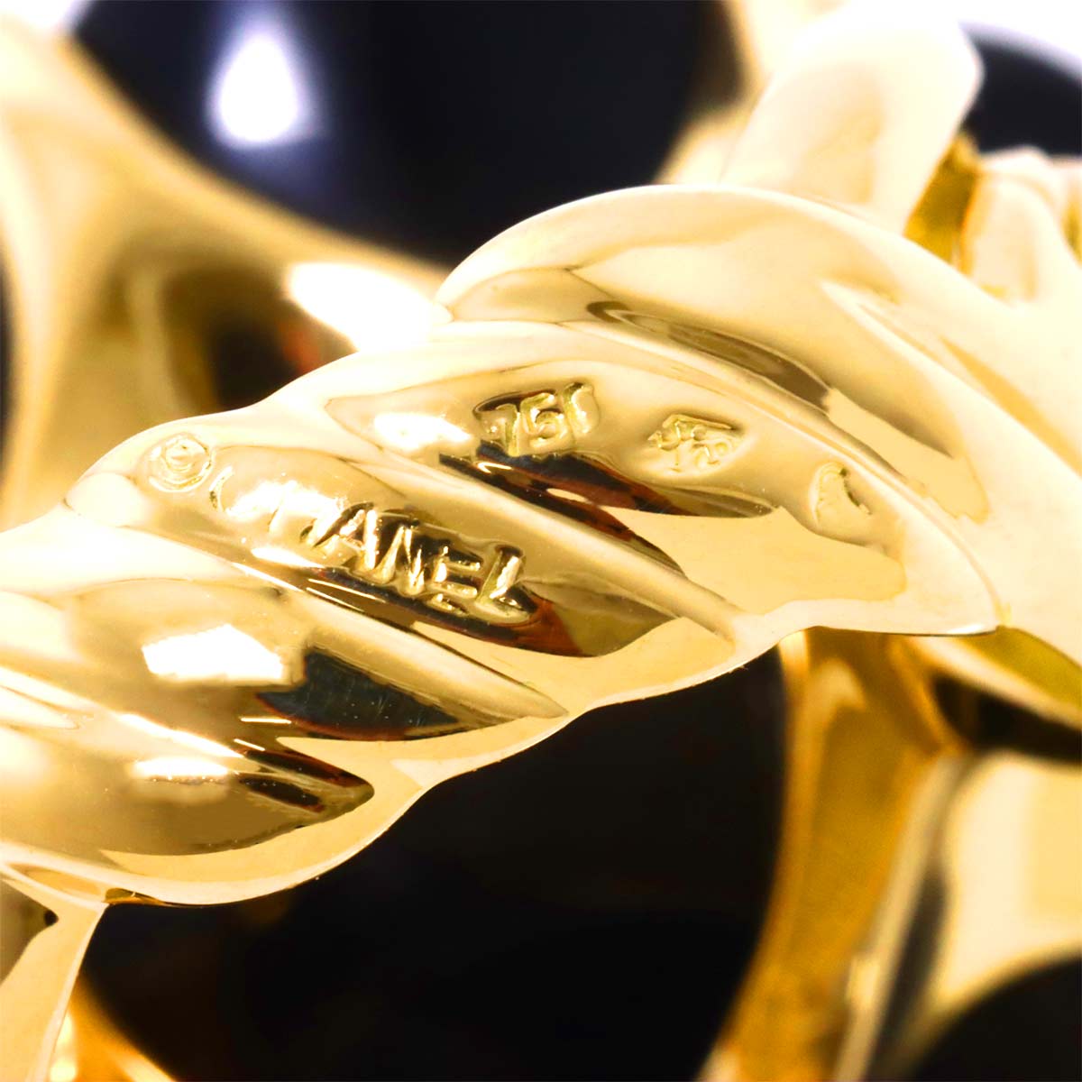 Camellia LM Onyx Ring 18K YG 750 Size6.75(US)