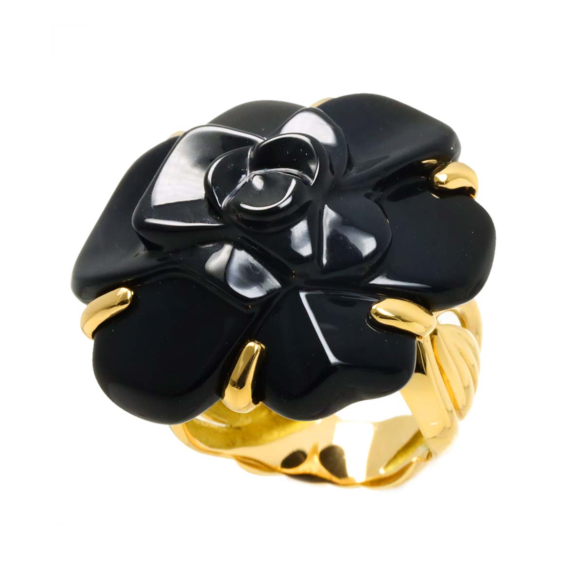 Camellia LM Onyx Ring 18K YG 750 Size6.75(US)