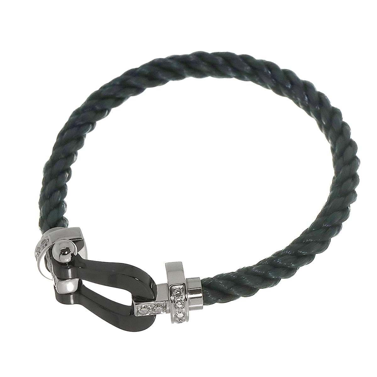 Force 10 LM Diamond Bracelet Ceramic 18K WG 750 Steel size14