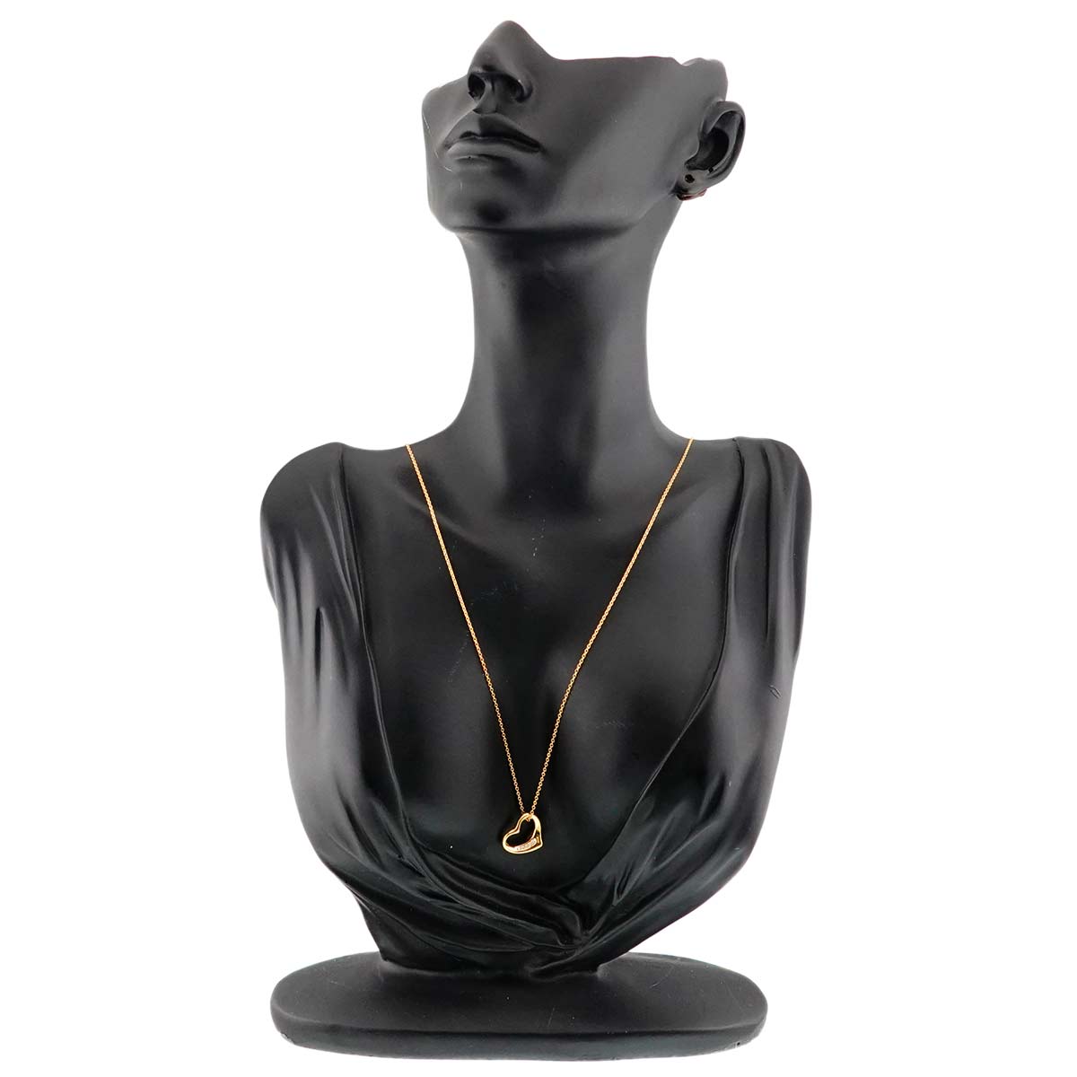 Open Heart Diamond Necklace 18K Yellow Gold 750