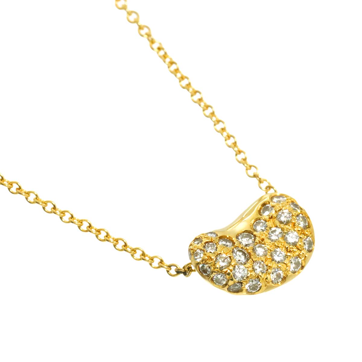 Bean Diamond Necklace 18K Yellow Gold 750