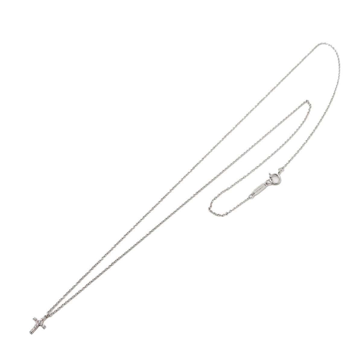 Cross Diamond Necklace 18K White Gold 750