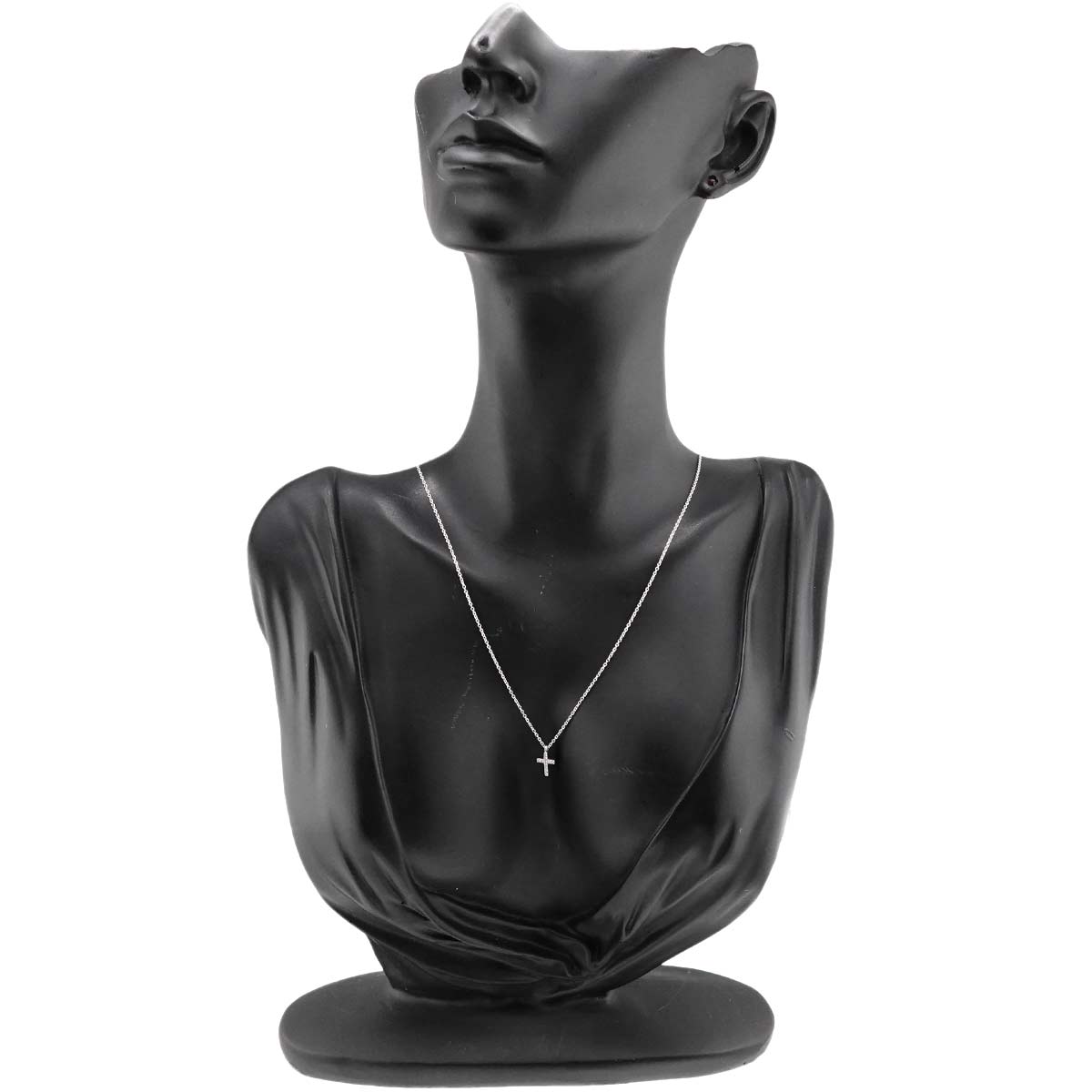 Cross Diamond Necklace 18K White Gold 750