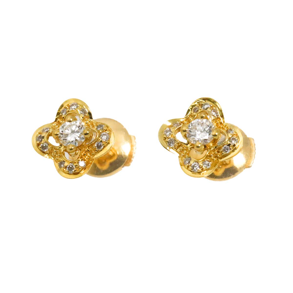 Chance of Love Diamond Earrings Pierced 18K YG 750